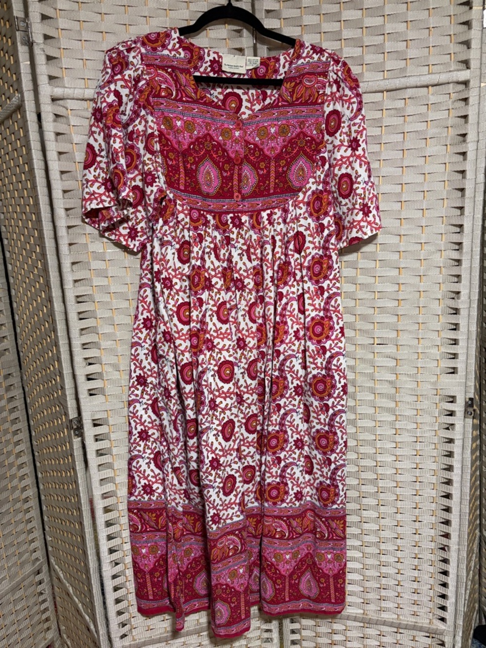 Vintage Bohemian Pink Paisley Maxi Dress - Vermont Country Store